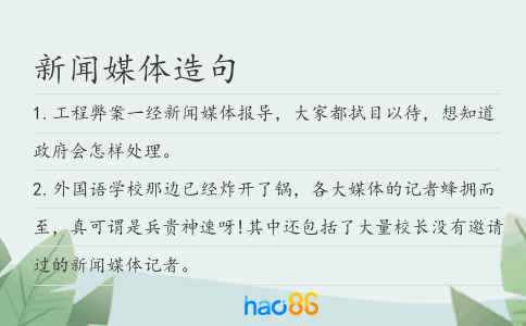 新聞媒體造句