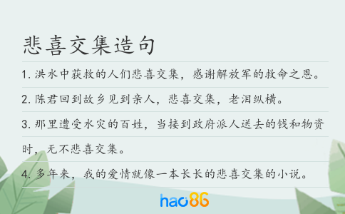 悲喜交集造句