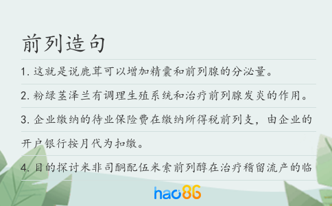 前列造句