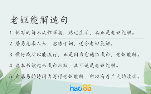 老嫗能解造句