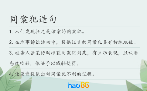 同案犯造句