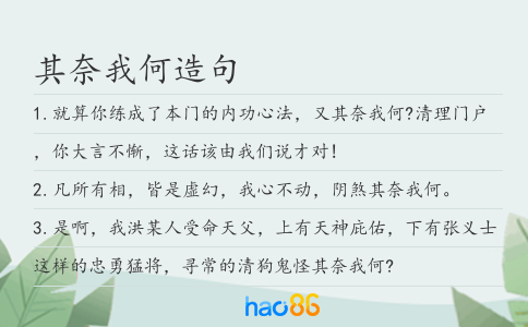 其奈我何造句