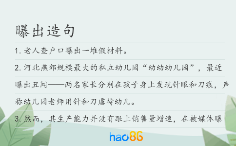 曝出造句