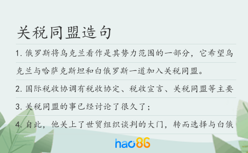 關(guān)稅同盟造句