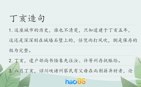 丁亥造句