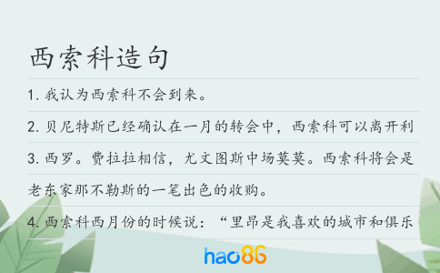 西索科造句