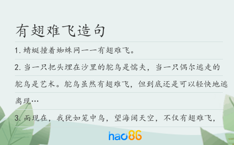 有翅難飛造句