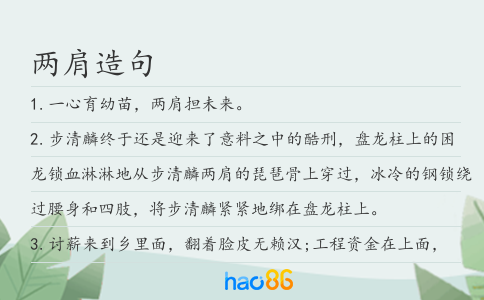 兩肩造句