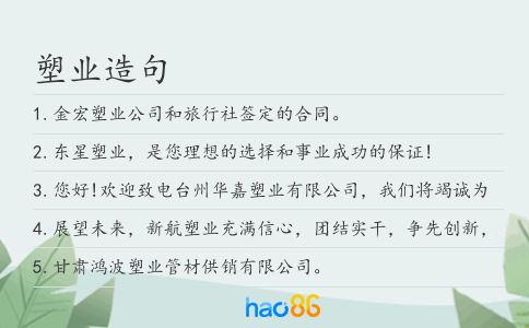 塑業造句