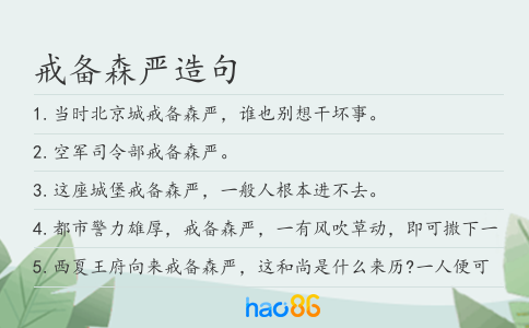 戒備森嚴(yán)造句