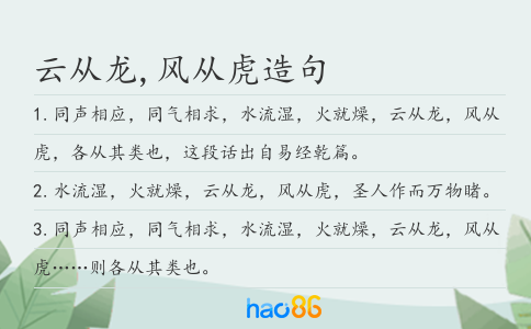云從龍,風從虎造句