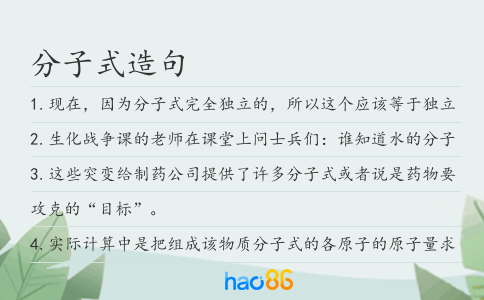 分子式造句