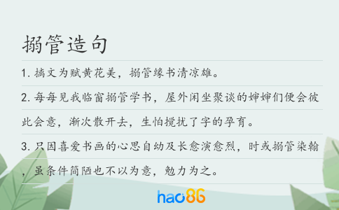 搦管造句