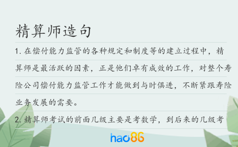 精算師造句