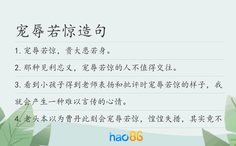 寵辱若驚造句