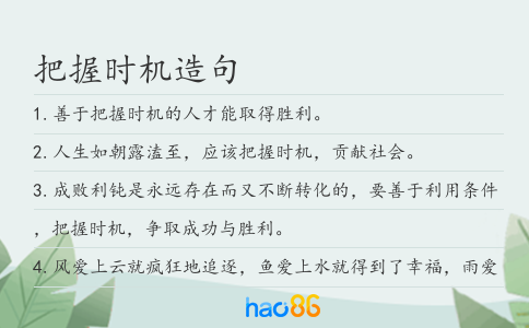 把握時(shí)機(jī)造句
