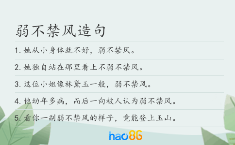 弱不禁風造句