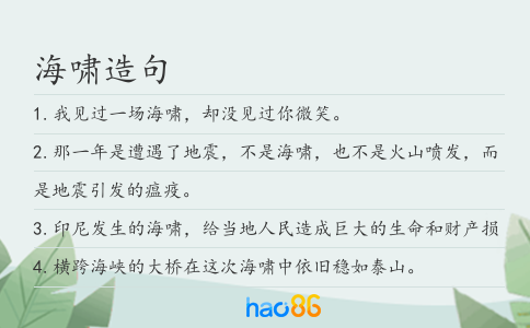海嘯造句