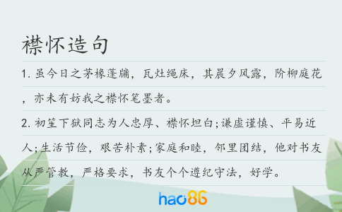 襟懷造句