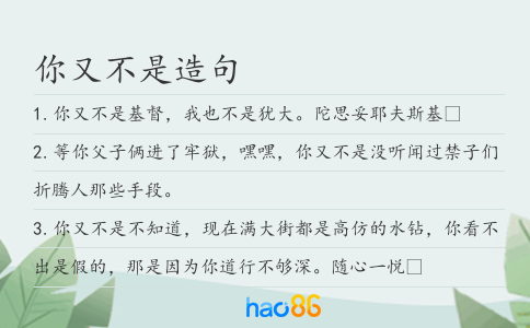 你又不是造句