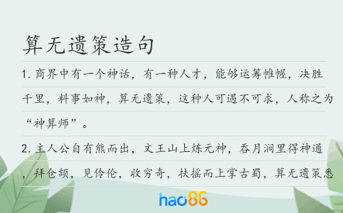 算無遺策造句