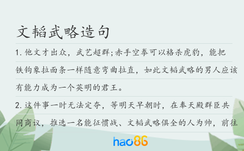 文韜武略造句