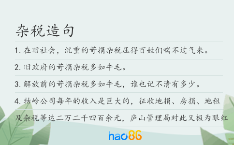 雜稅造句