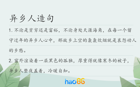 異鄉(xiāng)人造句