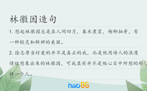 林徽因造句