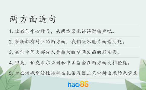 兩方面造句