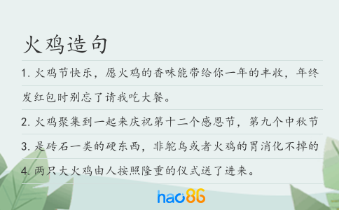 火雞造句