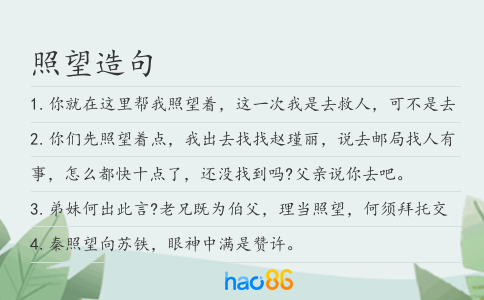 照望造句