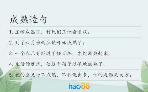 成熟造句