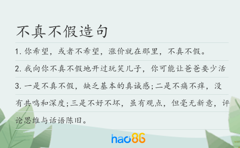 不真不假造句