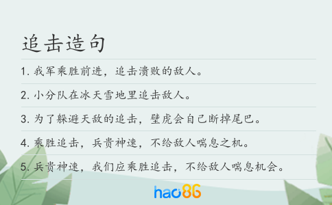 追擊造句