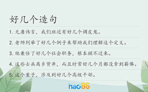 好幾個(gè)造句