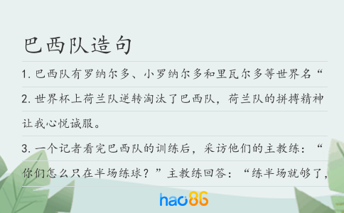 巴西隊造句
