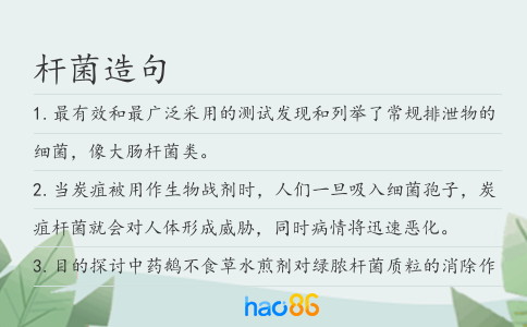 桿菌造句