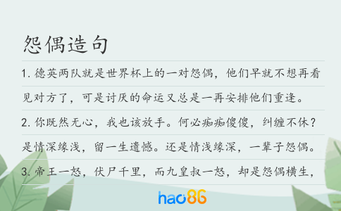 怨偶造句