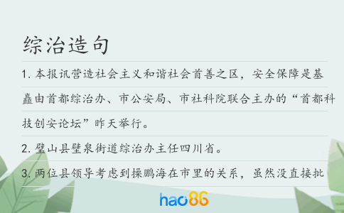 綜治造句