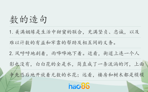 數(shù)的造句