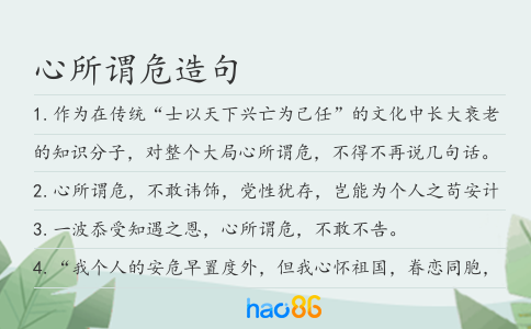 心所謂危造句