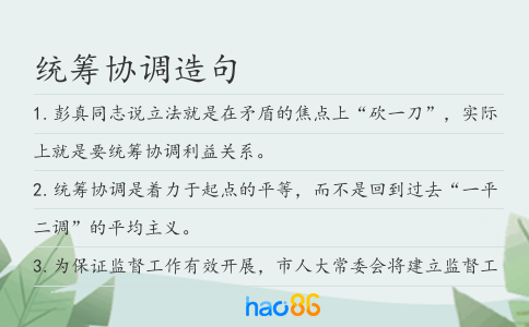 統籌協調造句