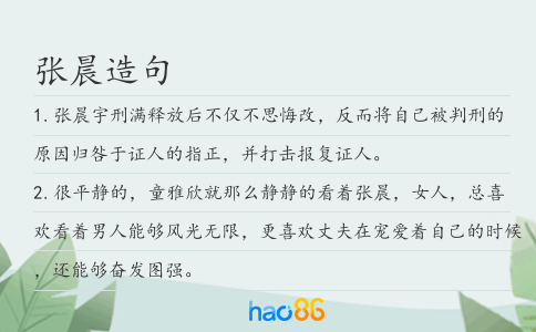 張晨造句
