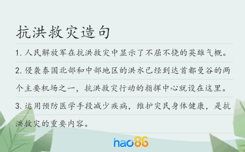 抗洪救災造句