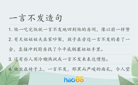 一言不發造句