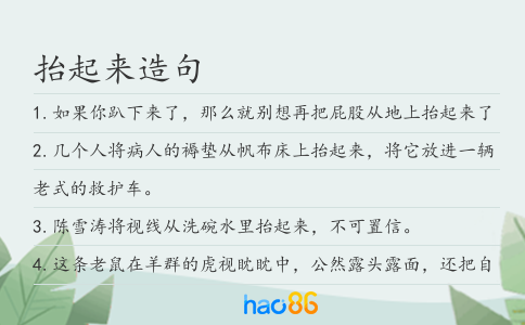 抬起來造句