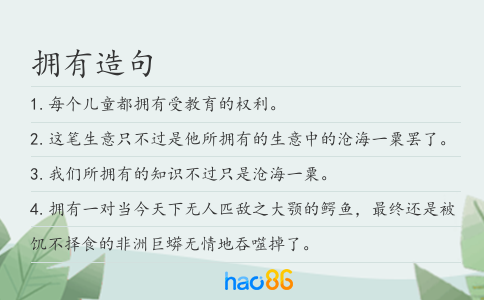 擁有造句