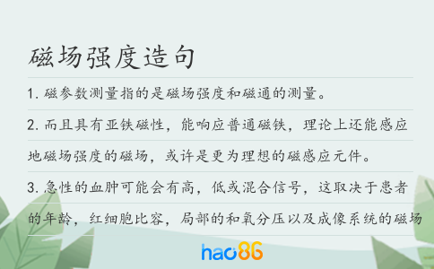 磁場強度造句