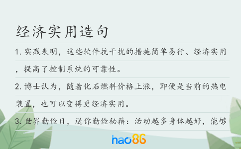 經(jīng)濟(jì)實(shí)用造句